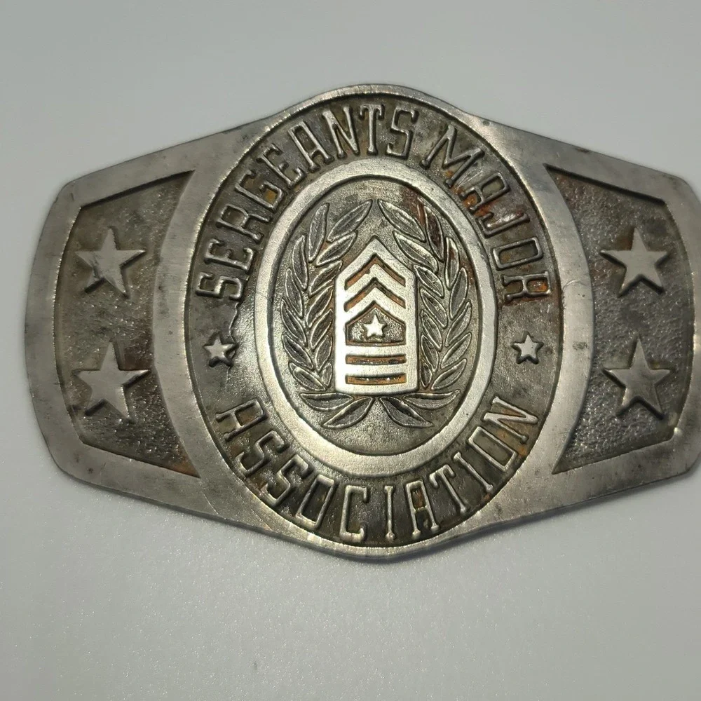 Pacific Brass and Buckle Sergeants Major Association Pewter Belt Buckle Limited